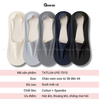[MUA 10 TẶNG 2] Combo 10 đôi tất tàng hình nam GOMTAT có đệm silicone chống tuột gót - UYE-7010-CB12