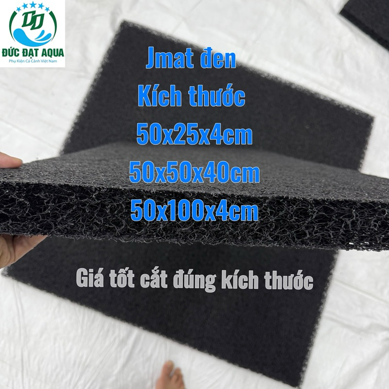 Jmat đen không keo loại 50x25cm 50x50cm, 50x100cm , 100cm x100cm dày 3,8cm vật liệu lọc hồ cá koi