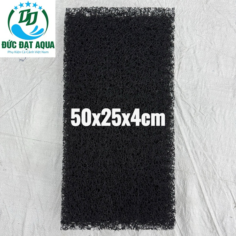 Jmat đen không keo loại 50x25cm 50x50cm, 50x100cm , 100cm x100cm dày 3,8cm vật liệu lọc hồ cá koi 2