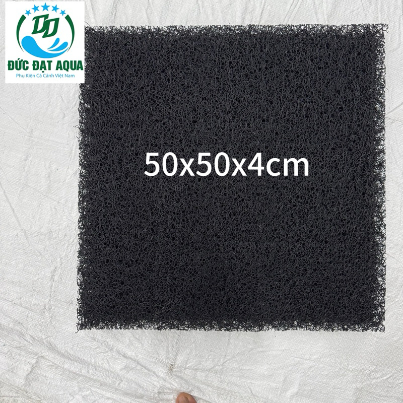 Jmat đen không keo loại 50x25cm 50x50cm, 50x100cm , 100cm x100cm dày 3,8cm vật liệu lọc hồ cá koi 3