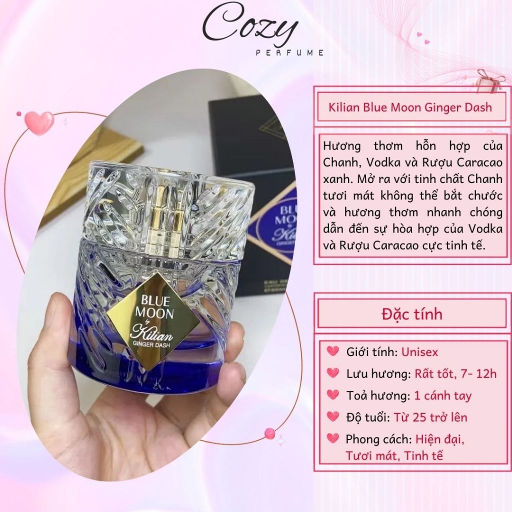 Nước hoa unisex Kilian Blue Moon Ginger Dash Chiết 5ml/10ml Hương thơm Tươi mát - Cozy Perfume