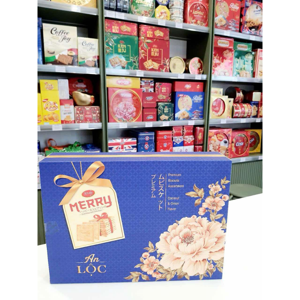 Bánh quy giòn vị hành và sữa dừa Merry An Lộc 415.5g | Shopee Việt Nam
