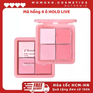 Phấn Má Hồng 4 Ô HOLD LIVE CHANCE ON HL707 Bảng Má 4 Màu Tự Nhiên Nhiều Tone Lì Bám Màu Tốt
