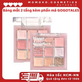 [GOGO TALES]  Bảng phấn mắt má highlight Gogotales 2 tầng GT663 Phấn Mắt Tone Hồng Tone Lạnh Tự Nhiên Bền Màu Lâu Trôi