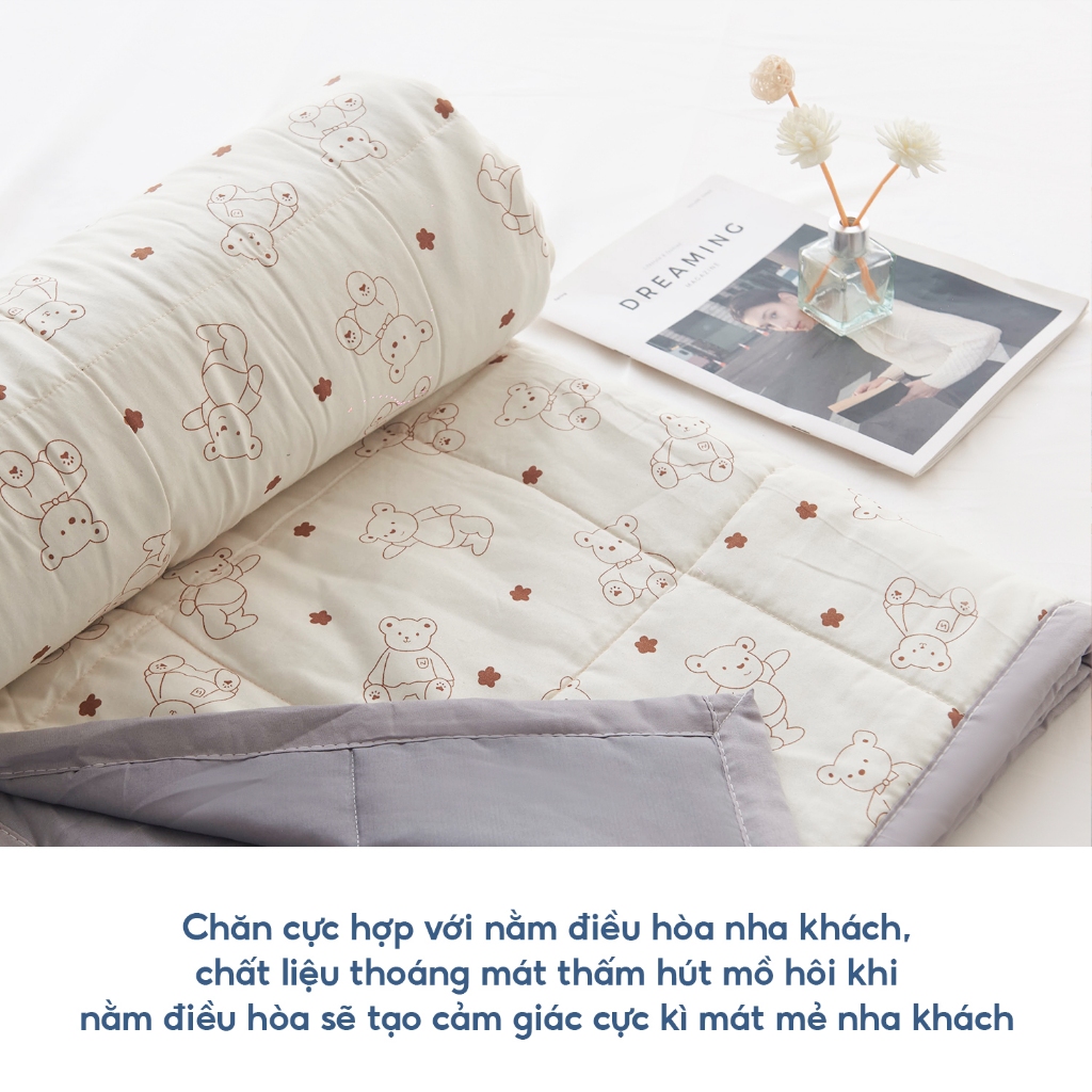 Chăn Hè Cotton Đũi Đậu Nành Hàn Quốc Kích Thước 2mx2m3 Mền Hè Đũi Siêu Mát Lạnh Mùa è