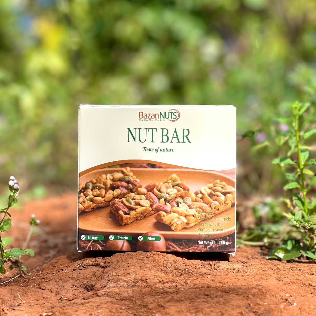 Thanh Năng Lượng Siêu Hạt Ít Ngọt BazanNuts 1 Hộp Thanh 250gr - Bar Granola