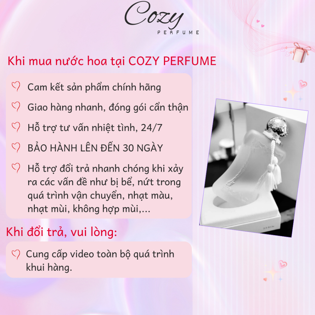 Nước hoa nữ Parfums De Marly Paris Valaya Chiết 5ml/10ml Hương thơm Cuốn hút, Nữ tính - Cozy Perfume