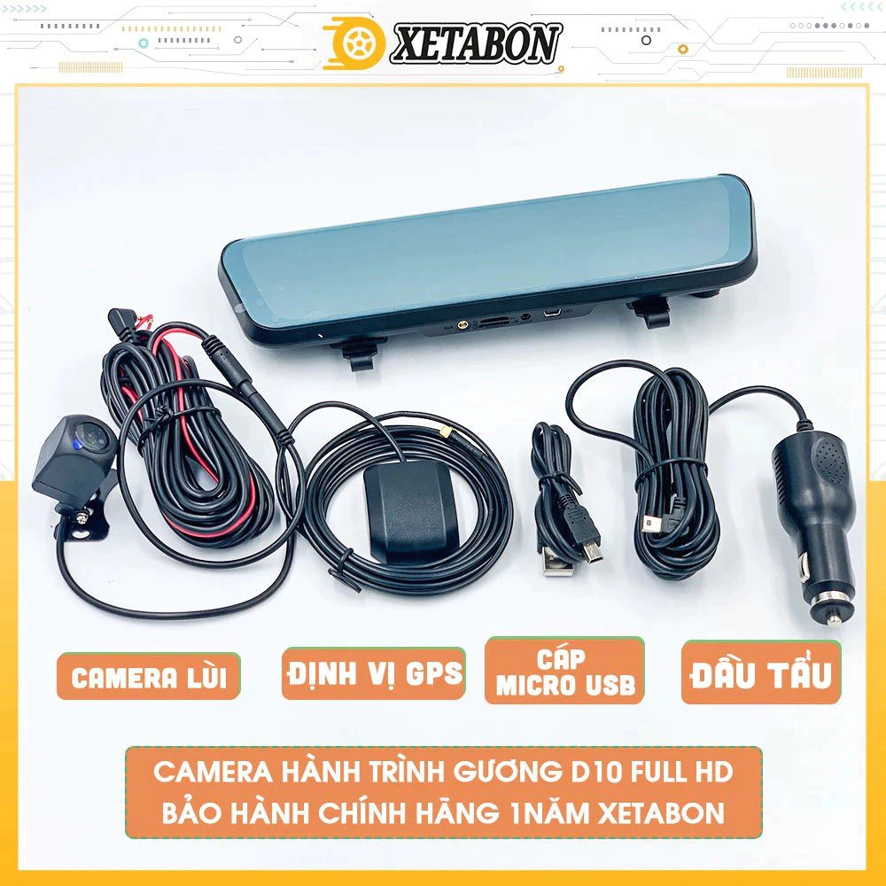 Camera hành trình gương N11 CARLOVER, kết nối xem qua điện thoại, có cảnh báo tốc độ, định vị GPS, có bản đồ VietMap S2