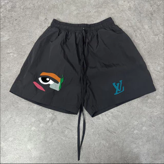 [Hàng siêu cấp] Quần short gió in hình các hãng, gió lót 2 lớp Nam Nữ form trên đầu gối. luxury111