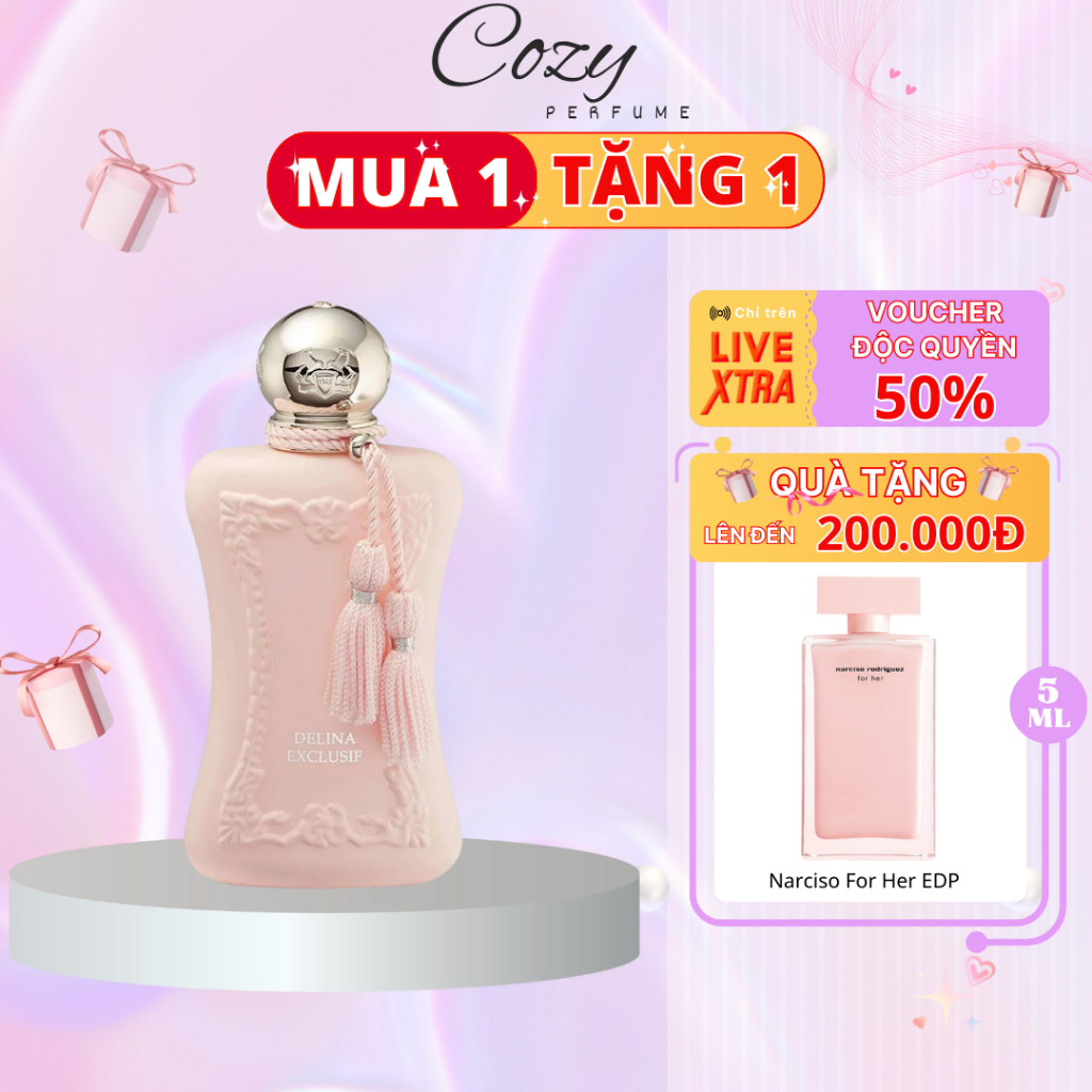 Nước hoa nữ Parfums de Marly Delina Exclufif Chiết 5ml/10ml Hương thơm Quyến rũ - Cozy Perfume