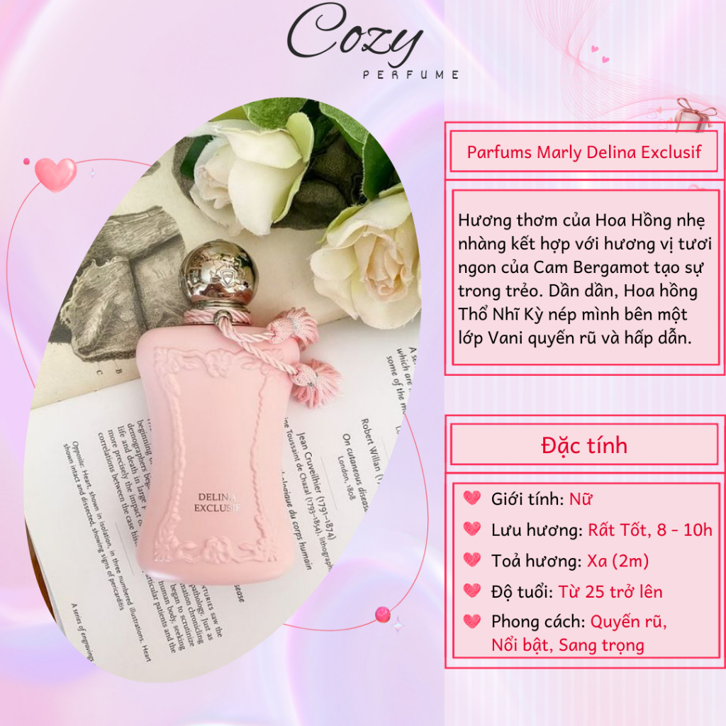 Nước hoa nữ Parfums de Marly Delina Exclufif Chiết 5ml/10ml Hương thơm Quyến rũ - Cozy Perfume