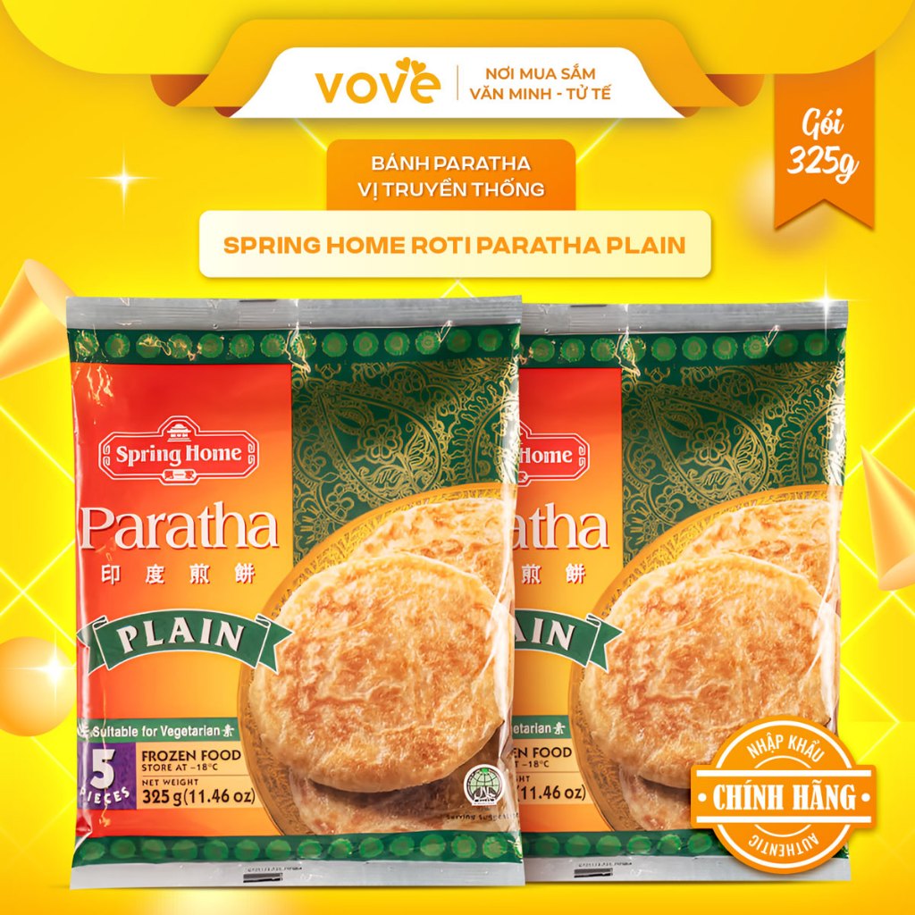 [Đông Lạnh] Bánh Paratha vị truyền thống Spring Home Roti Paratha Plain ...