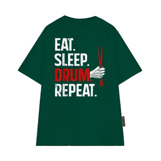 Áo Thun NGỐ TEE Câu Nói Hài Hước Của Các Tay Trống Eat Sleep Drum Repeat Vải Cotton 75 Thoáng Mát