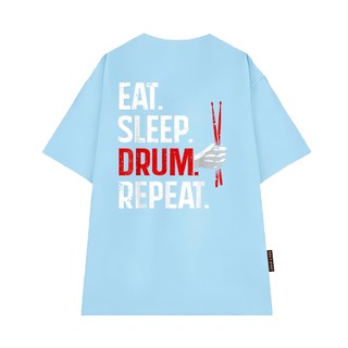 Áo Thun NGỐ TEE Câu Nói Hài Hước Của Các Tay Trống Eat Sleep Drum Repeat Vải Cotton 75 Thoáng Mát