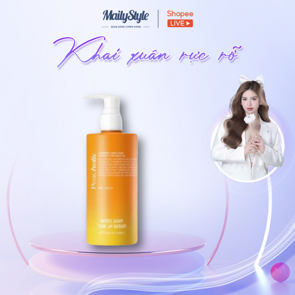 M39_[KÈM QUÀ] Kem Nâng Tone Body Peacholic Hàn Quốc 250ml_TẶNG .......