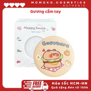 Gương Mini Tròn Trang Điểm Cầm Tay Họa Tiết Hoat Hình Ngộ Nghĩnh, Dễ Thương, Chất Liệu Nhựa Gương Mini Bỏ Túi Tiện Dụng