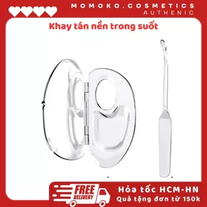 Bộ Dụng Cụ Khay trộn kem nền Mica trong suốt có nắp đậy Chính Hãng Chống Gỉ Dễ Vệ Sinh