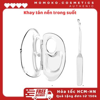 [Dụng Cụ Khay kèm thanh trộn nền] Bộ Dụng Cụ Khay trộn kem nền Mica trong suốt có nắp đậy Chính Hãng Chống Gỉ Dễ Vệ Sinh