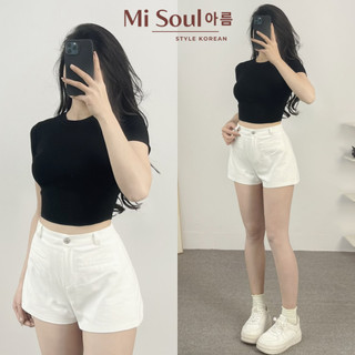 Áo Thun Cotton Croptop Nữ Ôm Body Cổ Tròn Cộc Tay Trơn Basic BigSize, Áo Croptop Tay Ngắn Misoul 390