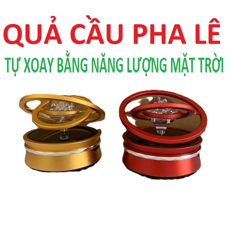 Quả Cầu Pha Lê Xoay Năng Lượng Mặt Trời Trang Trí Xe Hơi Văn Phòng