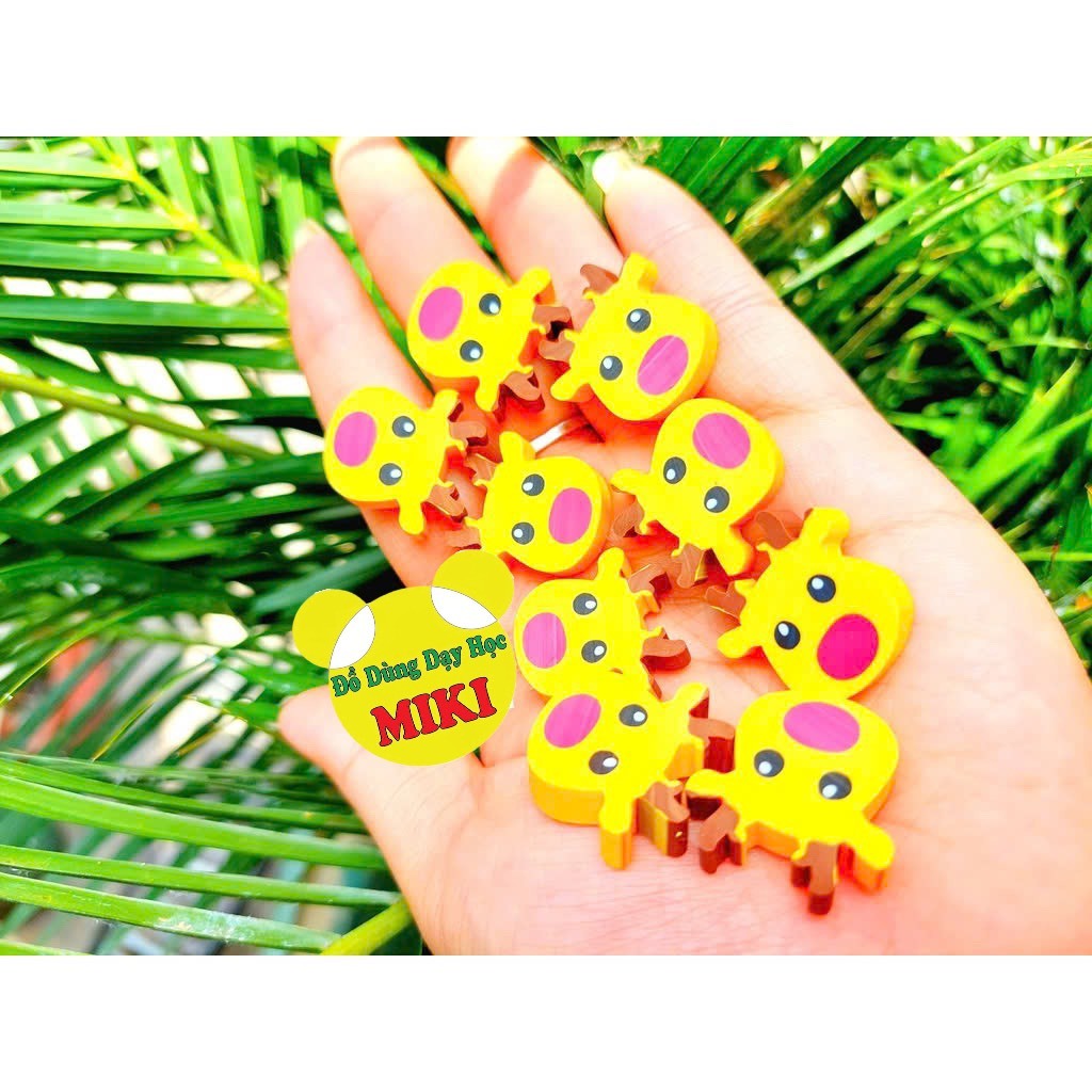 Set 6 Gôm Tẩy Hình Trụ 5cm Mẫu Noel Giáng Sinh (Đồ dùng dạy học Miki)