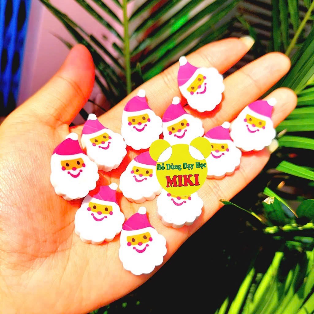 Set 6 Gôm Tẩy Hình Trụ 5cm Mẫu Noel Giáng Sinh (Đồ dùng dạy học Miki)