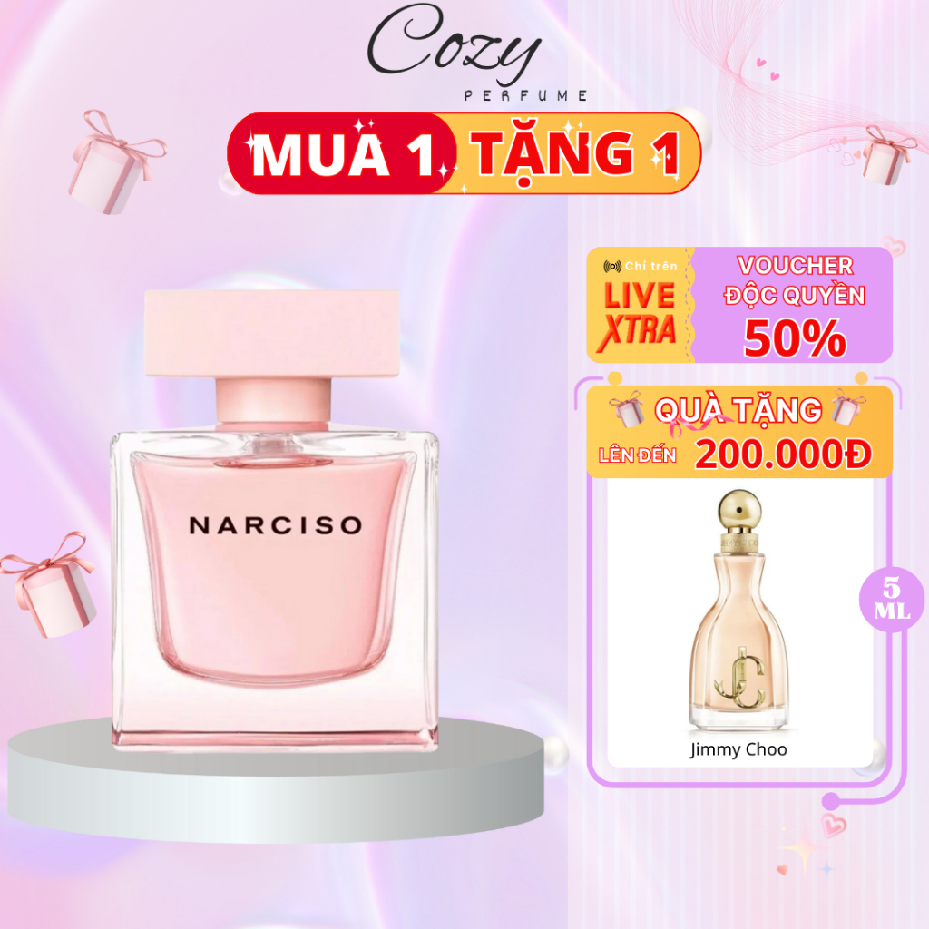 Nước hoa nữ Narciso Eau de Parfum Cristal Chiết 5ml/10ml Hương thơm Trẻ trung Quyến rũ-Cozy Perfume