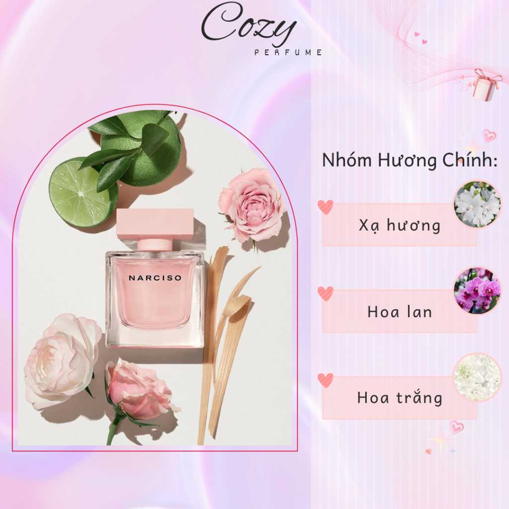 Nước hoa nữ Narciso Eau de Parfum Cristal Chiết 5ml/10ml Hương thơm Trẻ trung Quyến rũ-Cozy Perfume