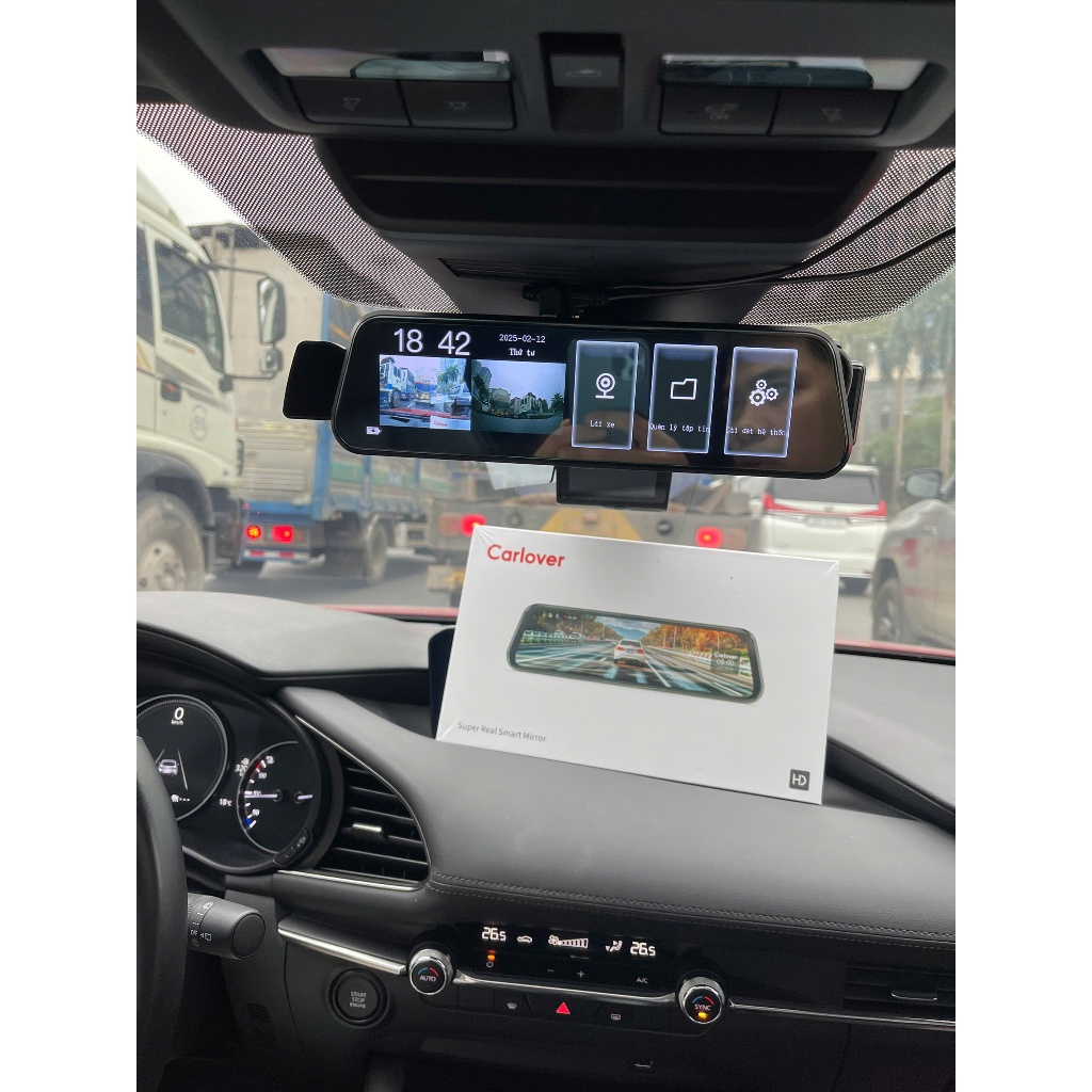 Camera hành trình gương N3 CARLOVER, Cảm ứng Full màn hình 10 inch nhiều chế độ quan sát, BH 1 Năm