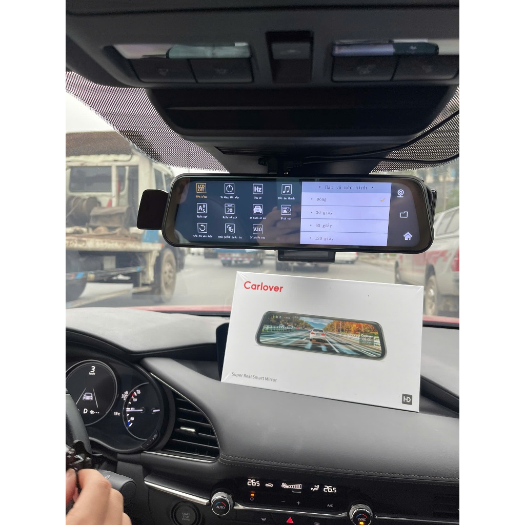 Camera hành trình gương N3 CARLOVER, Cảm ứng Full màn hình 10 inch nhiều chế độ quan sát, BH 1 Năm
