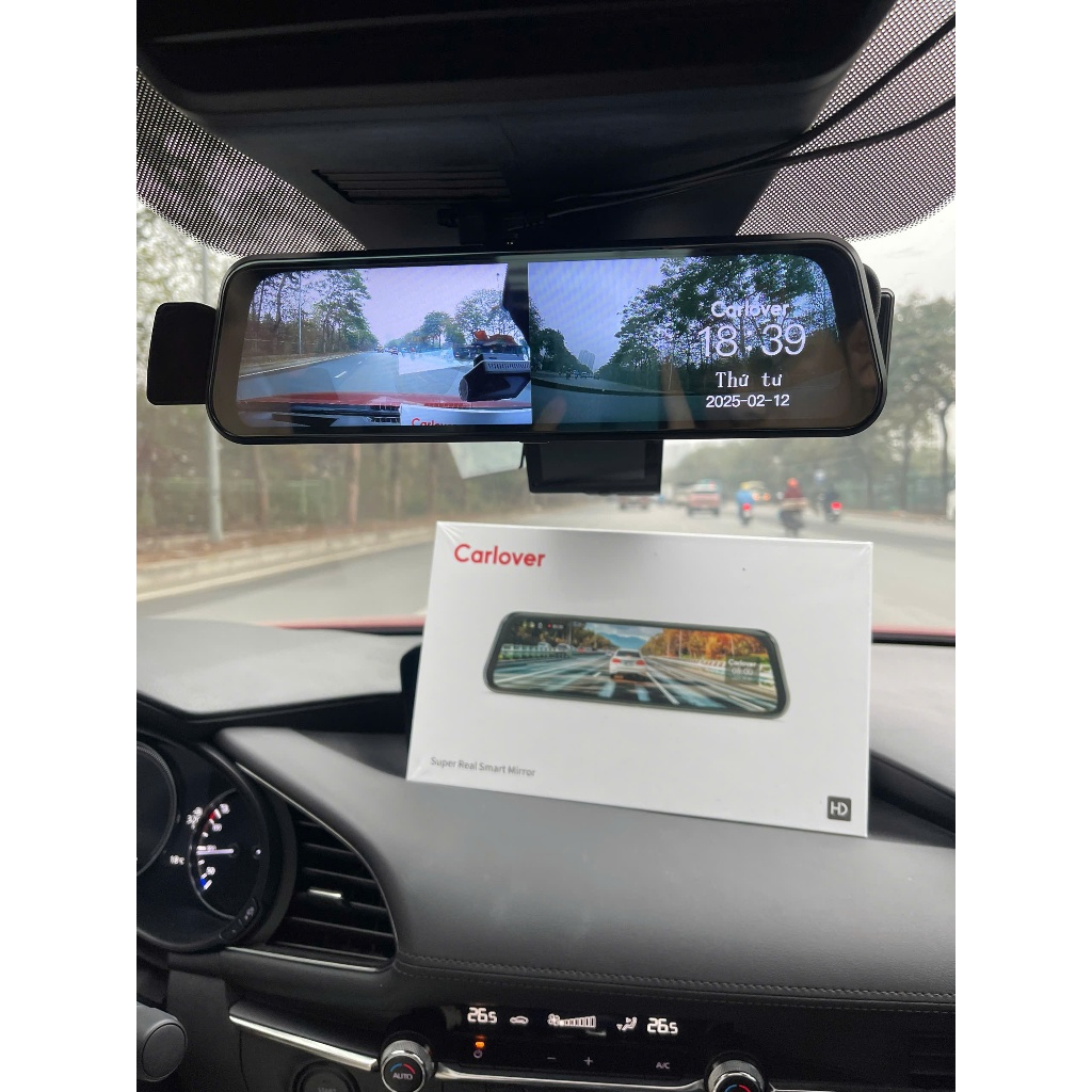 Camera hành trình gương N3 CARLOVER, Cảm ứng Full màn hình 10 inch nhiều chế độ quan sát, BH 1 Năm
