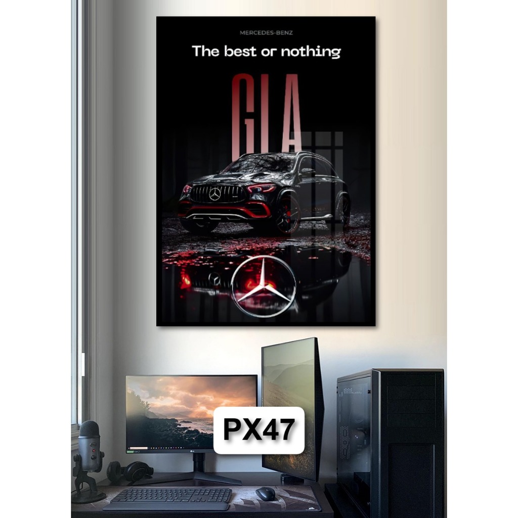 Tranh Poster Siêu Xe Treo Tường Tráng Gương Có Khung Decor Không Gian Làm Việc Phòng Ngủ Phòng Khách