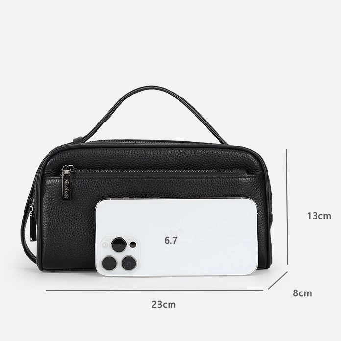 Túi golf nam; Clutch nam công sở da bò thật CL159 (Đen) - 100% da bò thật; BH 3 năm