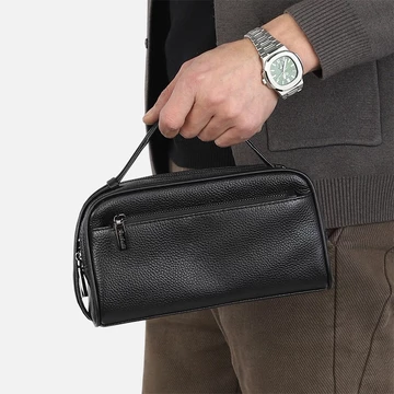 Túi golf nam; Clutch nam công sở da bò thật CL159 (Đen) - 100% da bò thật; BH 3 năm