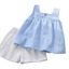 Set Bộ Cho Bé Gái Đi Biển Áo Sát Nách Dáng Baby Kèm Quần Short Chất Cotton Mềm Mại Cho Bé