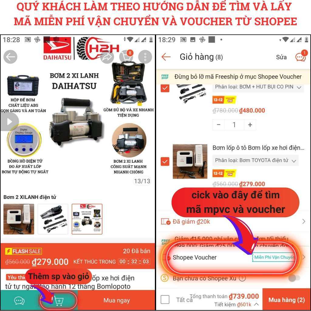 Bơm lốp ô tô 2 xilanh nội địa Bơm lốp xe hơi  điện tử tự ngắt đo áp suất lốp chi tiết Bảo hành 12 tháng