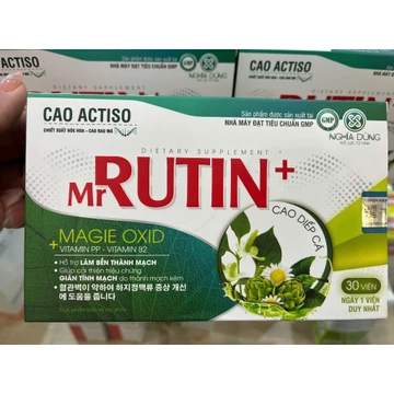 Viên uống Rutin+ Hỗ trợ làm bền thành mạch, giảm suy giãn tĩnh mạch ( Hộp 30 viên)