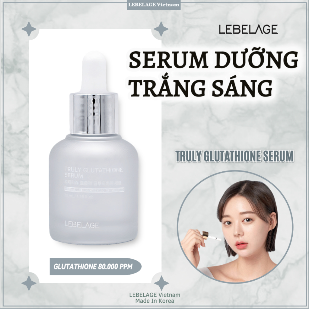 Serum dng trng sng Glutathione 80.000ppm Lebelage phc hi da, gim np  nhn v lo ha 35ml | Shopee Vit Nam