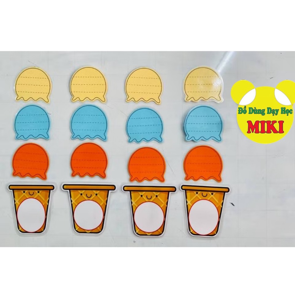 Combo 6 cây + 18 viên kem (đồ dùng dạy học MIKI)