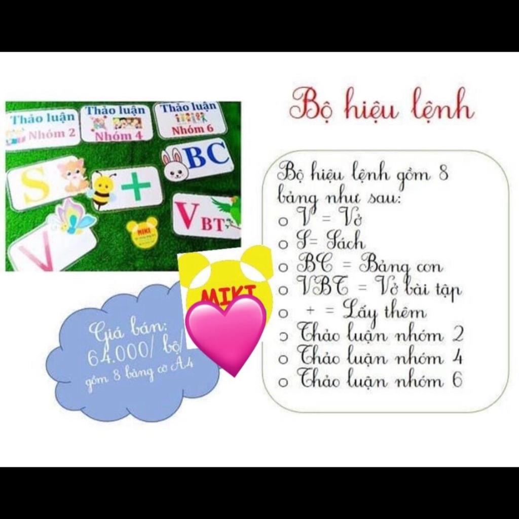 Combo 8 bảng hiệu lệnh hỗ trợ giáo viên lên tiết