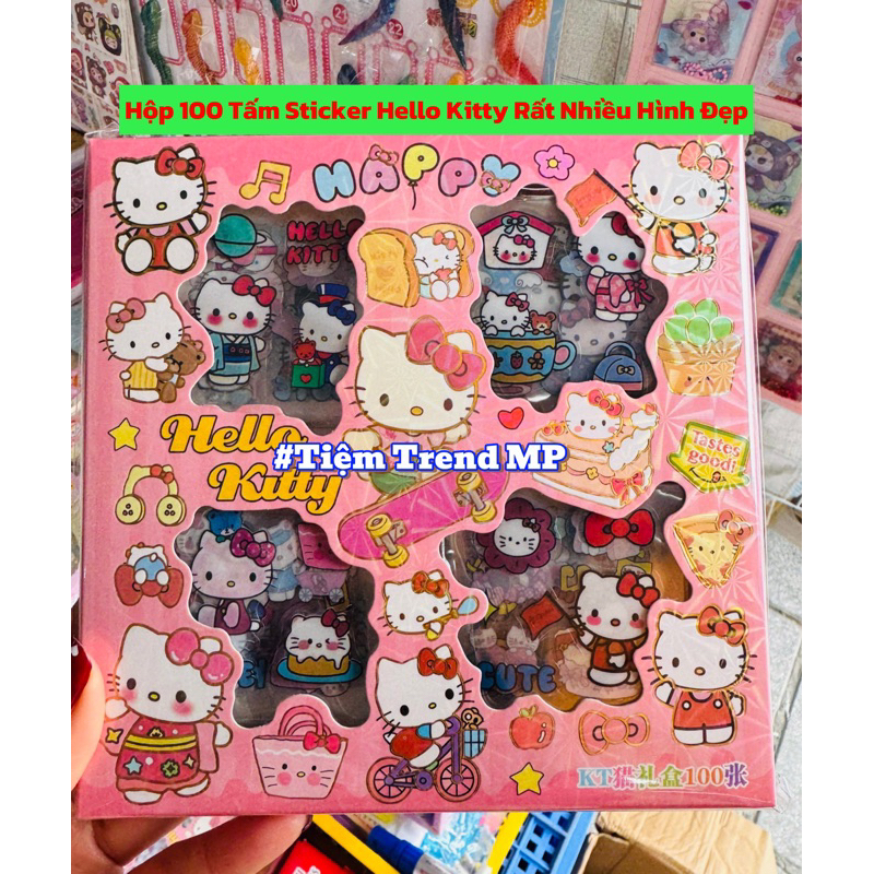 Hộp 100 Tấm Sticker Hello Kitty Siêu Nhiều Hình Dán Kute Chắc Chắn, Bền ...