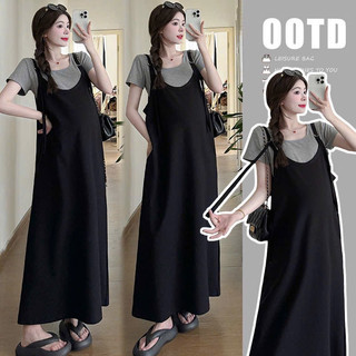 Váy bầu - YẾM ĐEN TỔ ONG RỜI ĐAI ĐIỀU CHỈNH + ÁO COTTONG ZIP