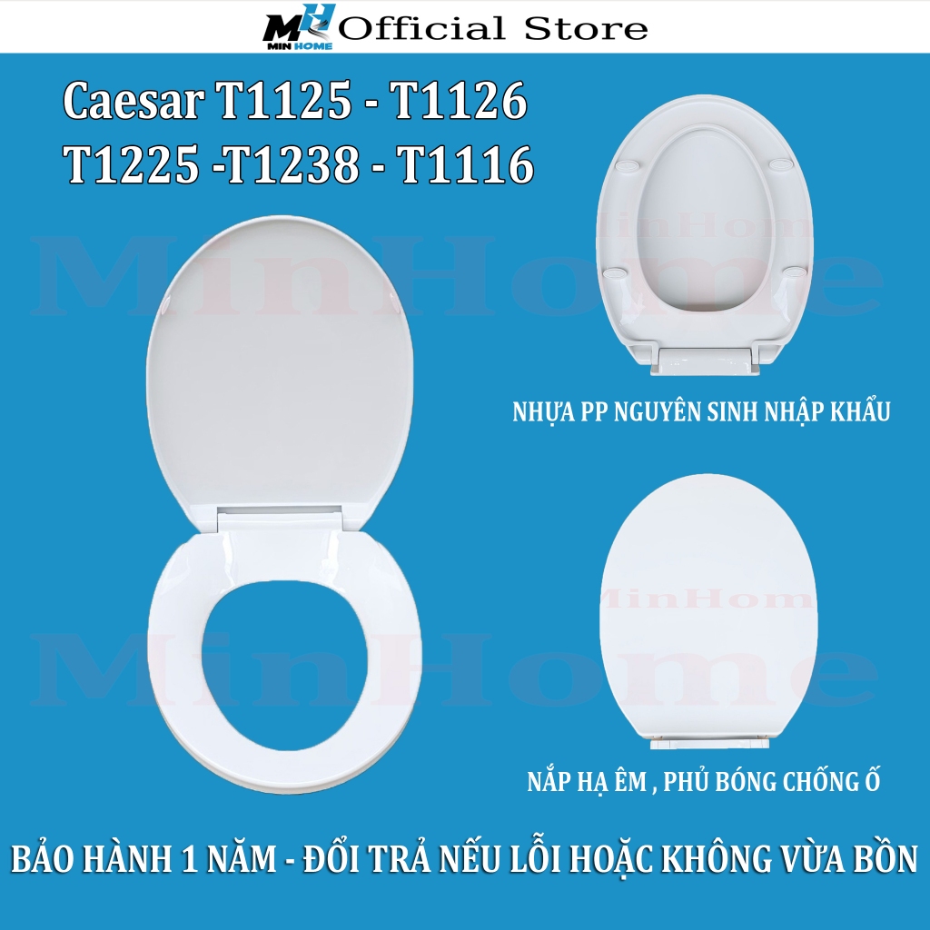 Nắp Bồn Cầu Rơi Êm Thay Cho Caesar T1125 - T1126 - T1225 -T1238 - T1116 ...