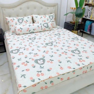 Bộ Ga Gối Trần Bông 3 Món Cotton Đũi Dệt Hữu Cơ Sơ Đậu Lành Mền Mịn Thoáng Mát Đầy Đủ Size