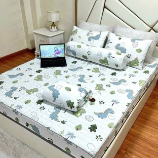 Bộ Ga Gối Trần Bông 3 Món Cotton Đũi Dệt Hữu Cơ Sơ Đậu Lành Mền Mịn Thoáng Mát Đầy Đủ Size
