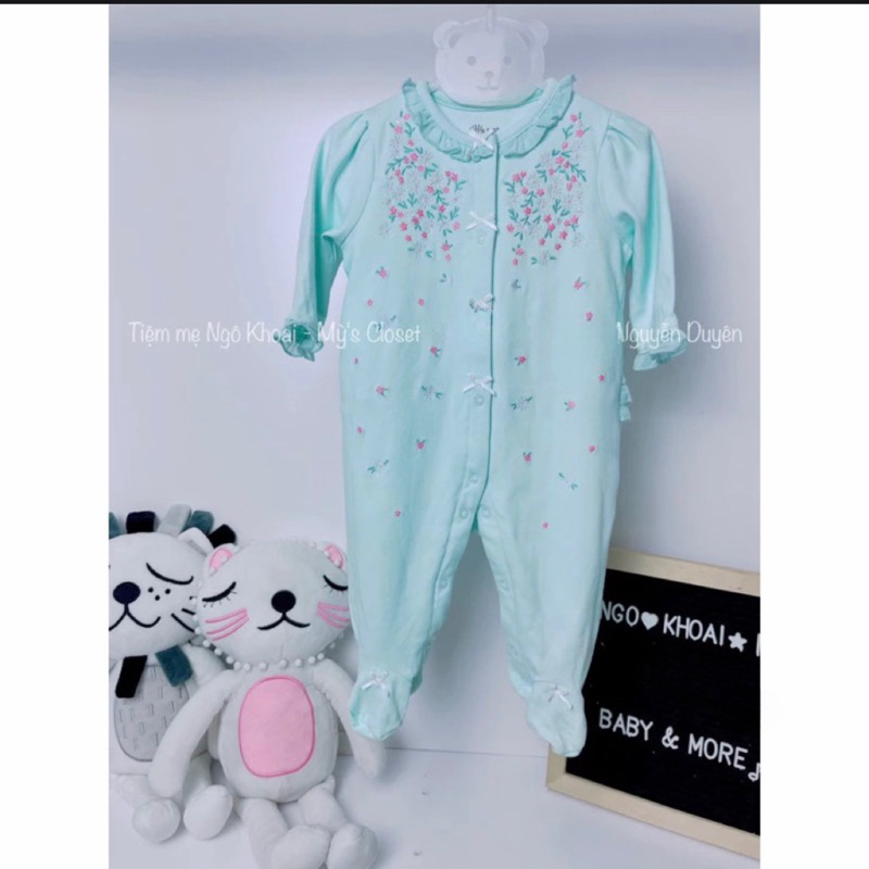 [MD40] 3-6-9M Sleep suit/ bộ đồ liên tất cho bé LITTLE ME chất liệu cotton mềm mát