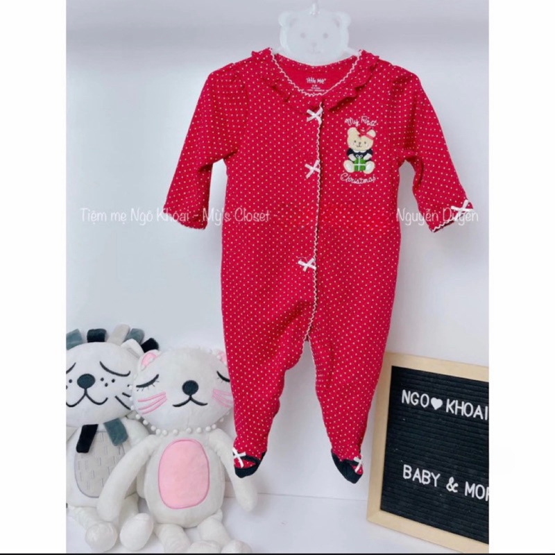 [MD40] 3-6-9M Sleep suit/ bộ đồ liên tất cho bé LITTLE ME chất liệu cotton mềm mát