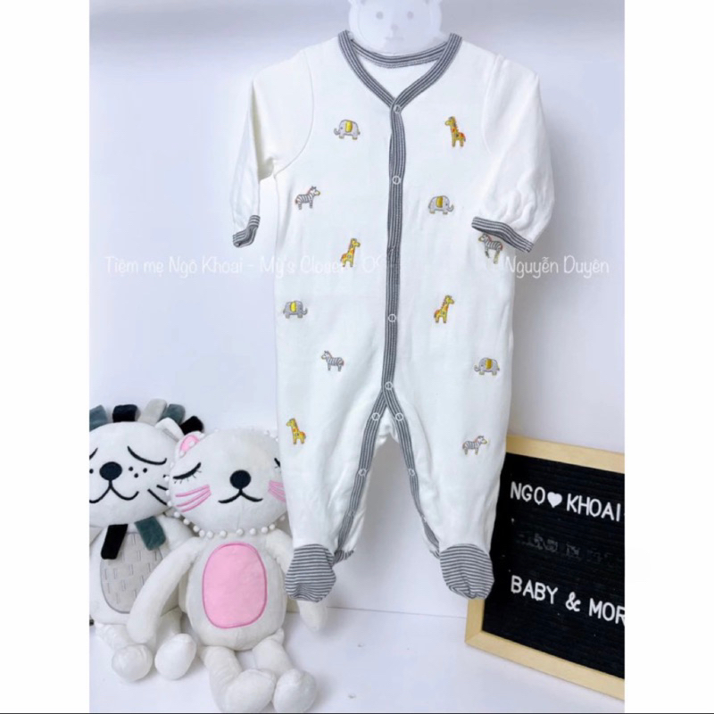 [MD40] 3-6-9M Sleep suit/ bộ đồ liên tất cho bé LITTLE ME chất liệu cotton mềm mát