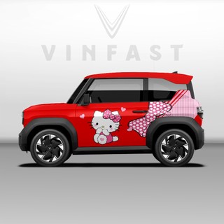 Tem dán xe VF3 - Decal dán xe VF3 MẪU HELLO KITTY . 1 bộ dán 2 bên ( mẫu VF3 - 16 )