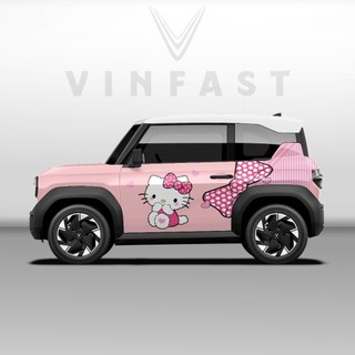 Tem dán xe VF3 - Decal dán xe VF3 MẪU HELLO KITTY . 1 bộ dán 2 bên ( mẫu VF3 - 16 )